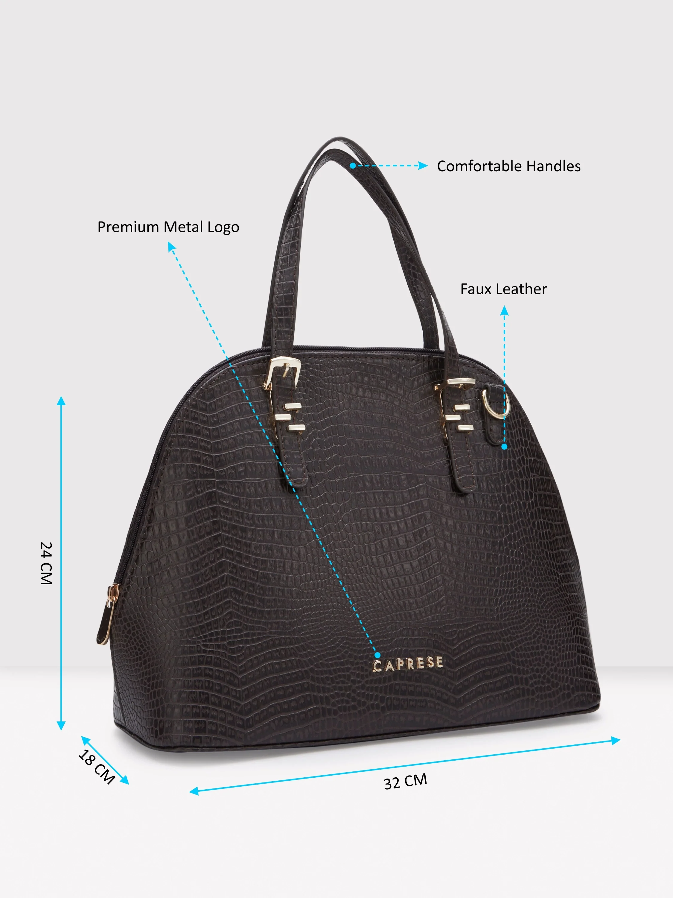 Caprese Gianna Medium Dark Satchel Bag - Image 7