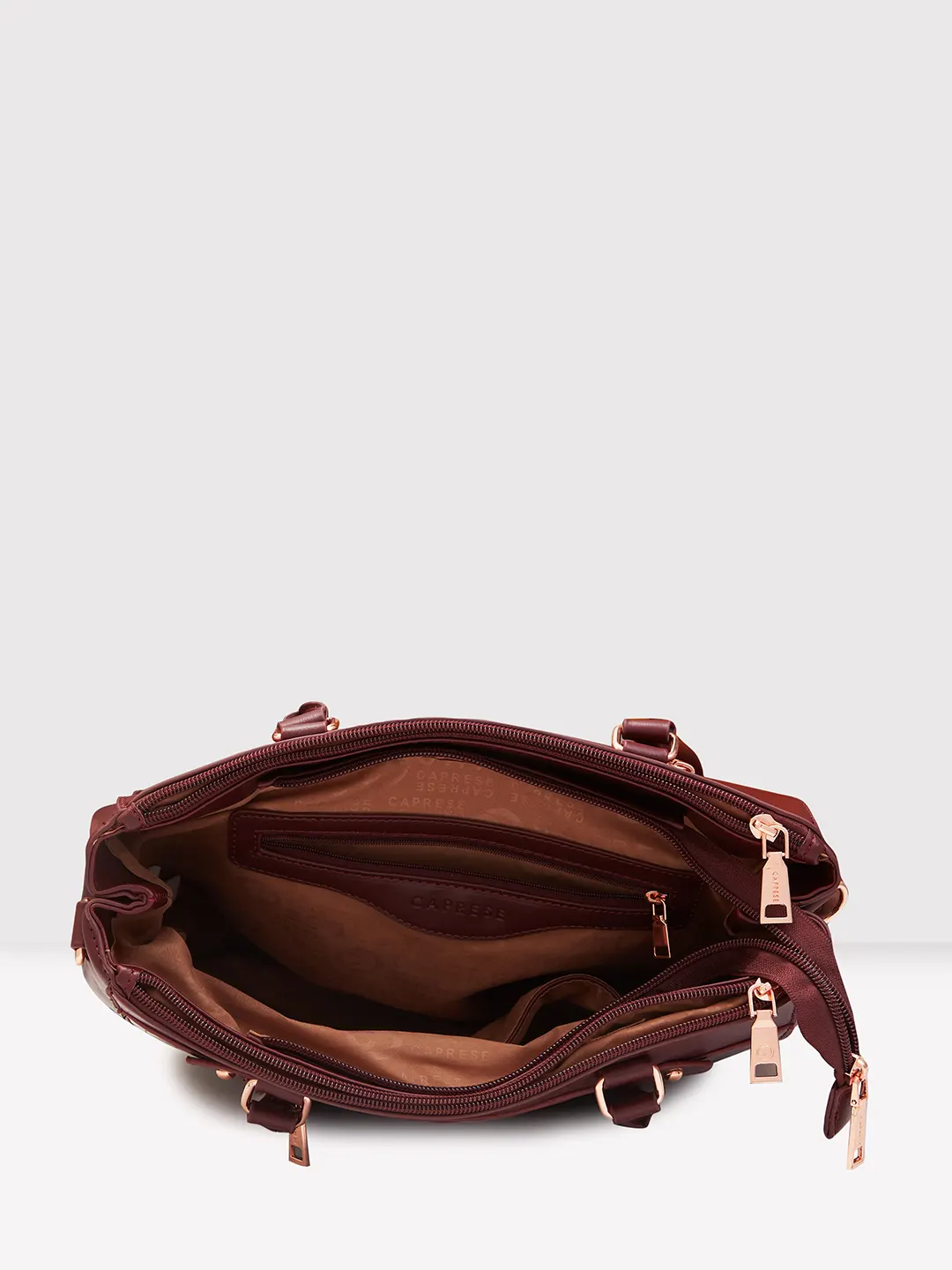 Caprese Gigi Large Bordeaux Satchel Bag - Image 6