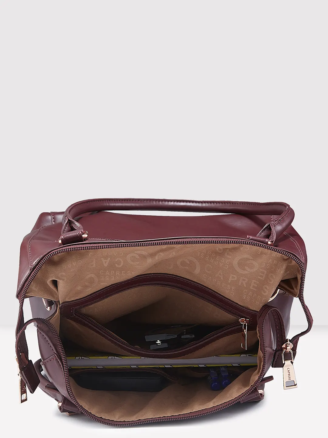 Caprese Gigi Large Bordeaux Tote Bag - Image 10
