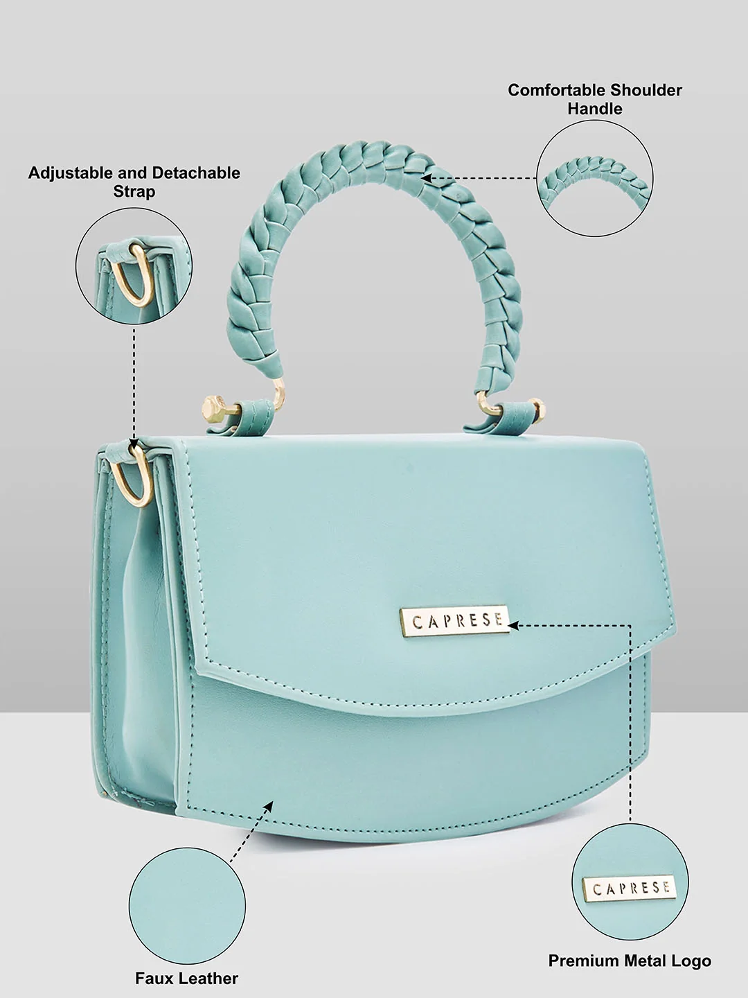 Caprese Giko Medium Mint Sling Bag - Image 3