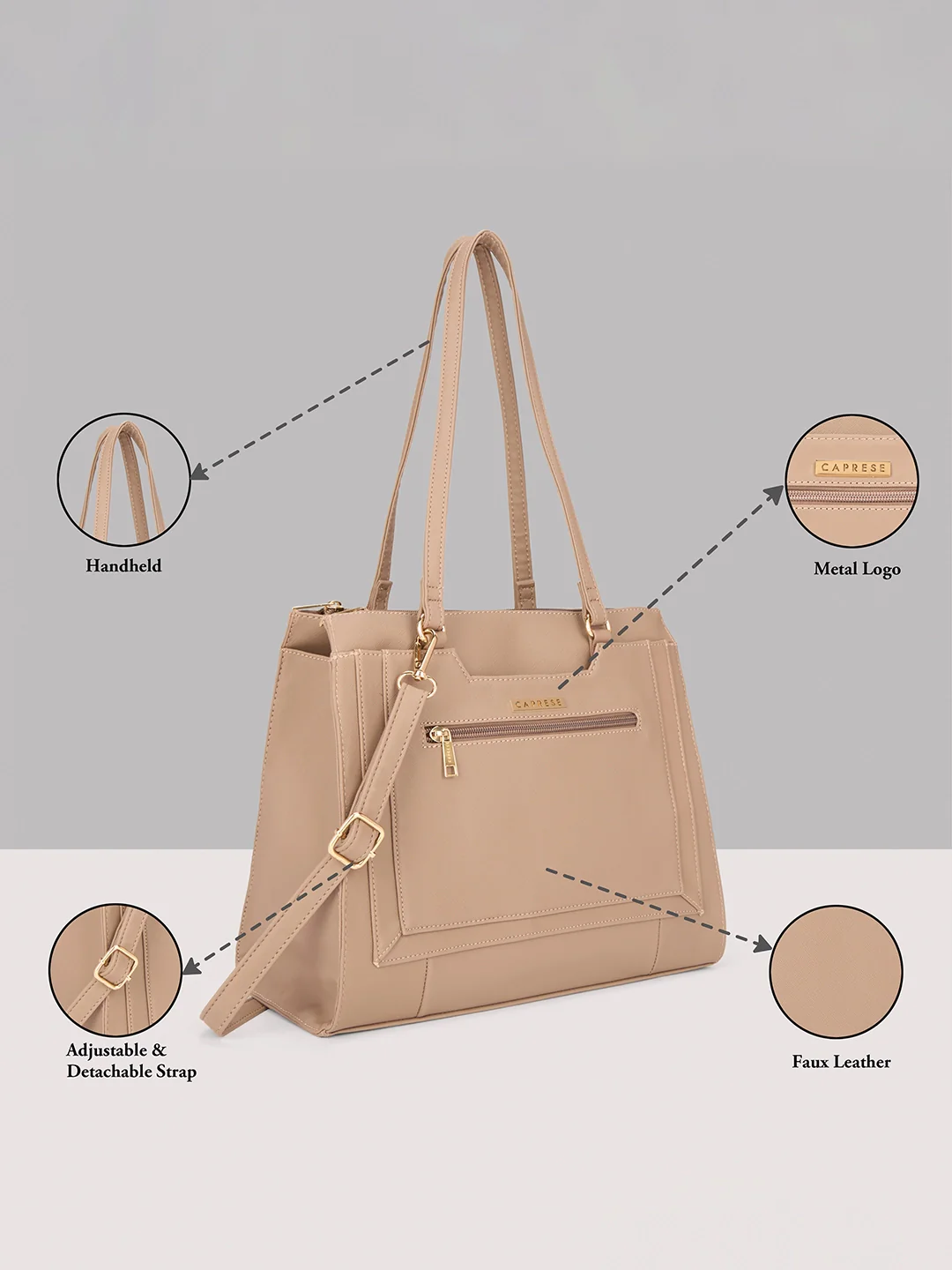 Caprese Ginty Medium Blush Pink Satchel Bag - Image 6