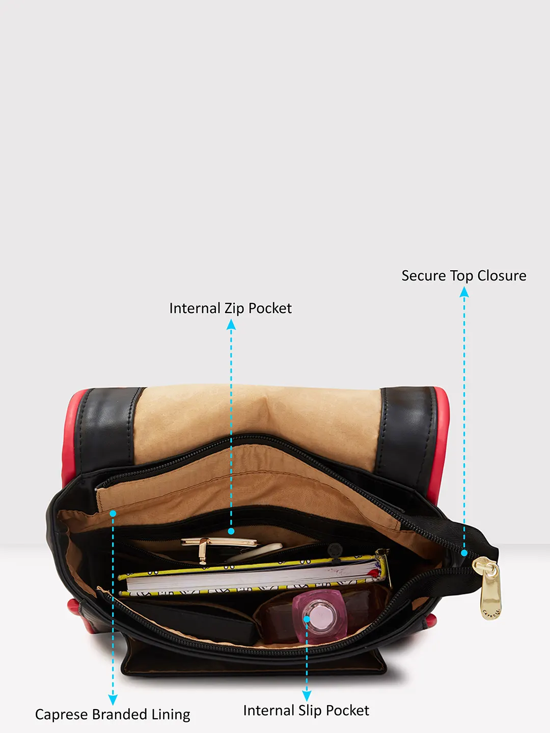 Caprese Gracie Medium Black Backpack - Image 9