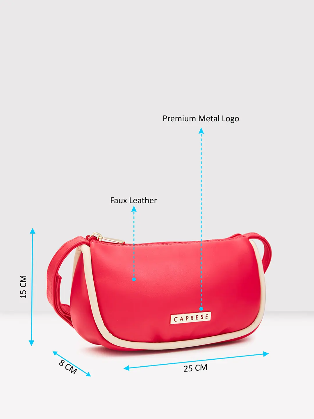 Caprese Gracie Medium Magenta Baguette Bag - Image 8