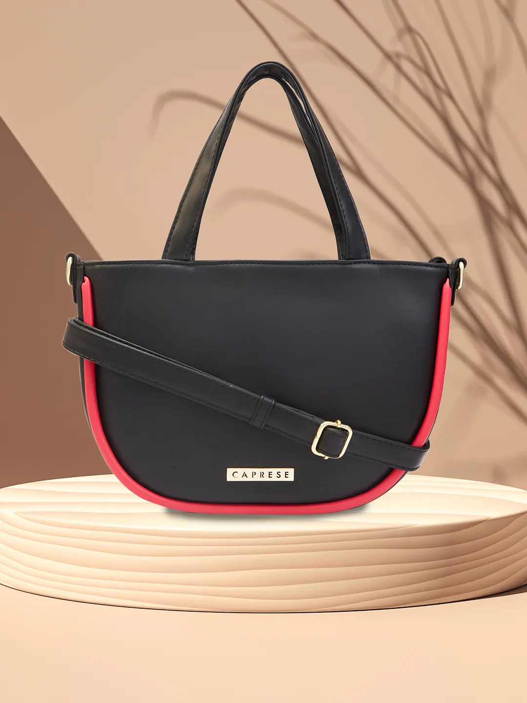 Caprese Gracie Medium Black Satchel Bag - Image 3