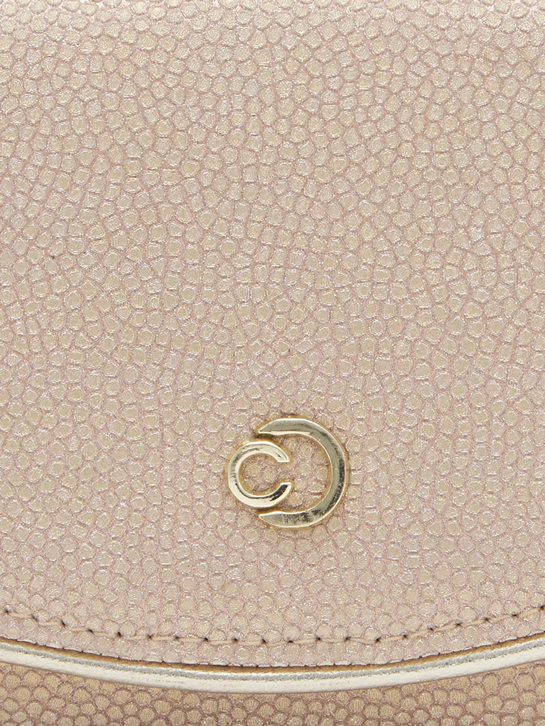 Caprese Gretchen Medium Champagne Gold Flapover Clutch - Image 11