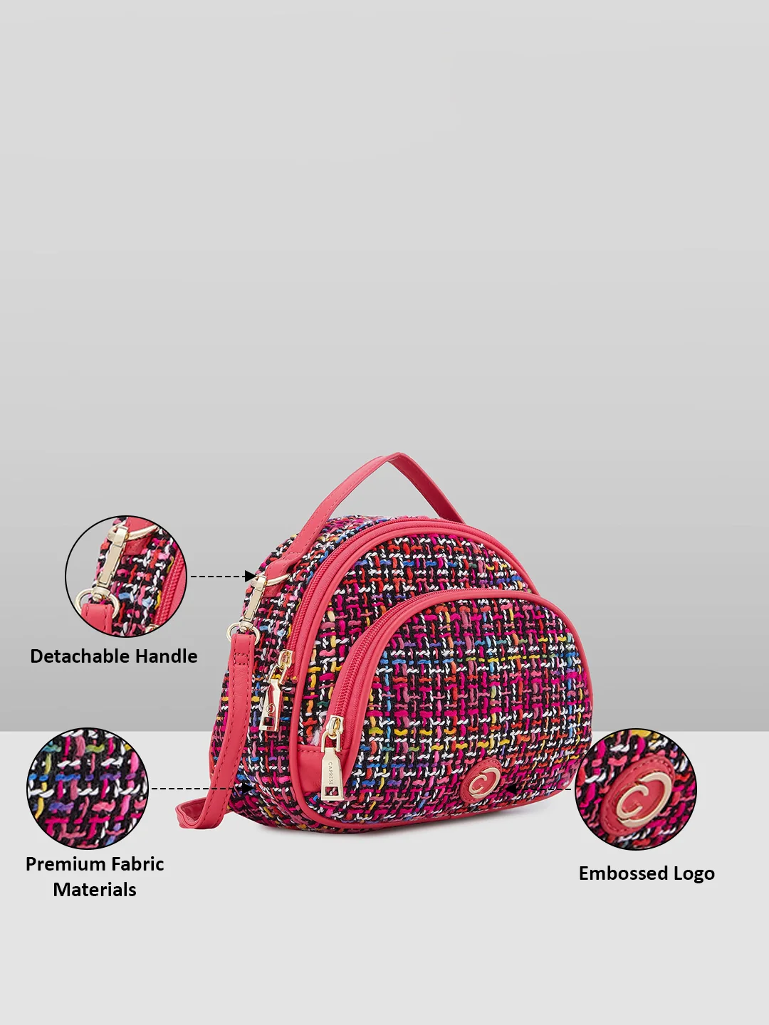 Caprese Harmonee Small Fuchsia Sling Bag - Image 5