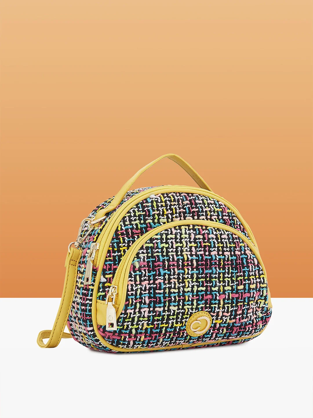 Caprese Harmonee Small Yellow Sling Bag - Image 3