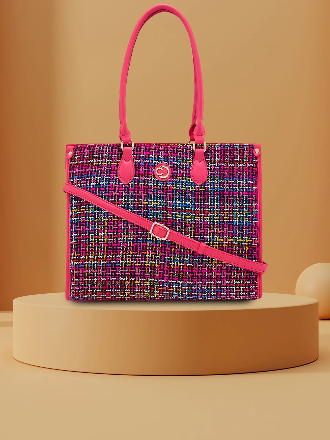 Caprese Harmonee Large Fuchsia Tote Bag - Image 3