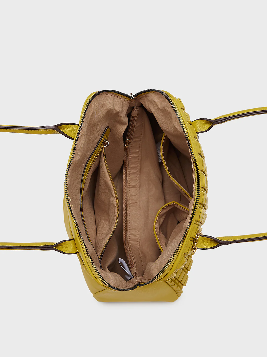Caprese Havana Large Pastel Yellow Satchel Bag - Image 7
