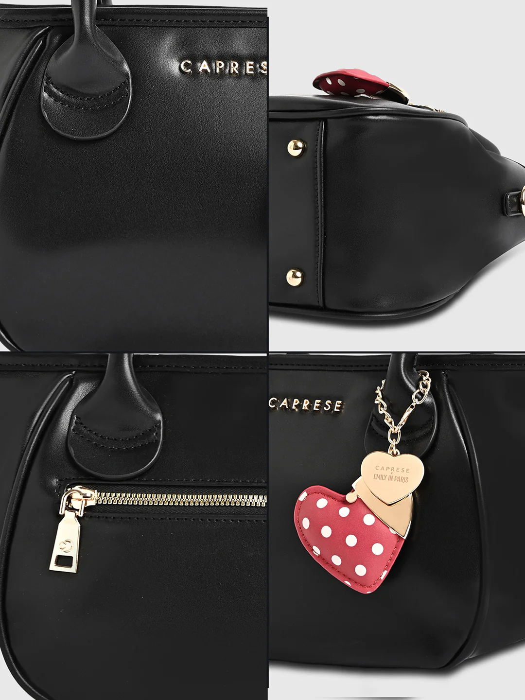 Caprese Hearty Medium Black Satchel Bag - Image 8