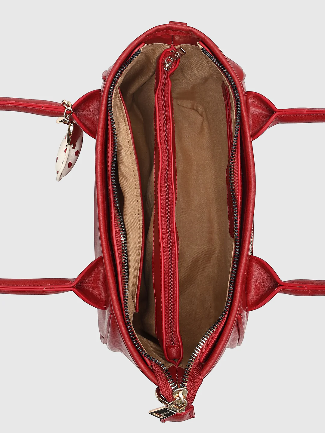 Caprese Hearty Medium Cherry Red Satchel Bag - Image 13
