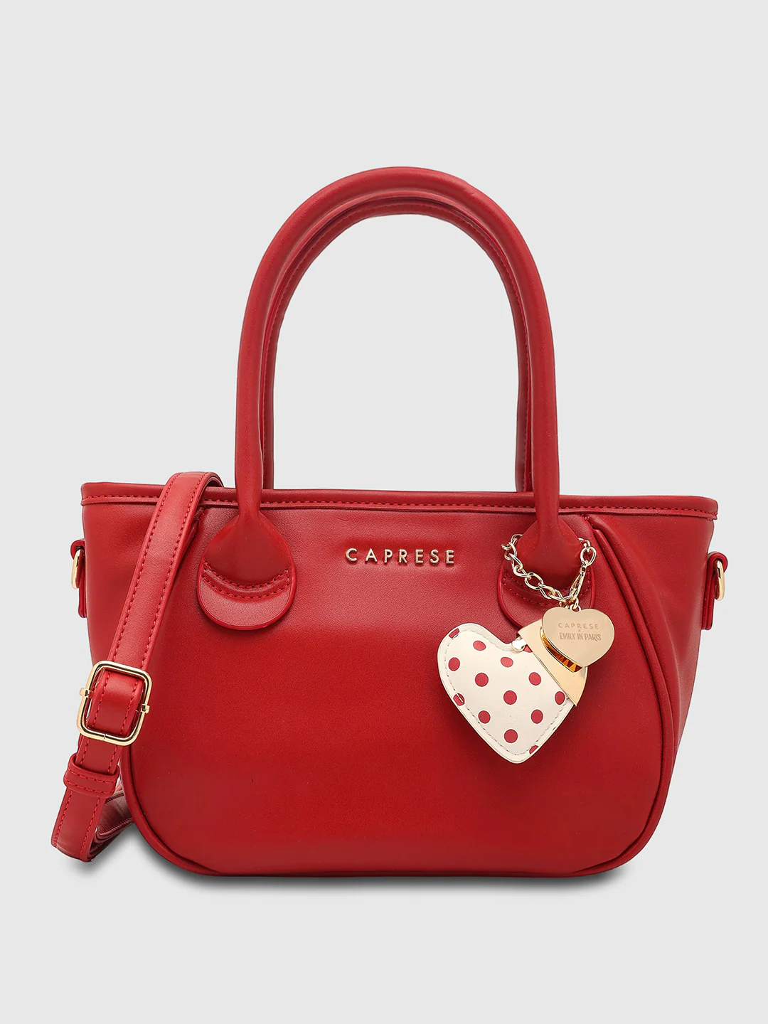 Caprese Hearty Medium Cherry Red Satchel Bag - Image 2