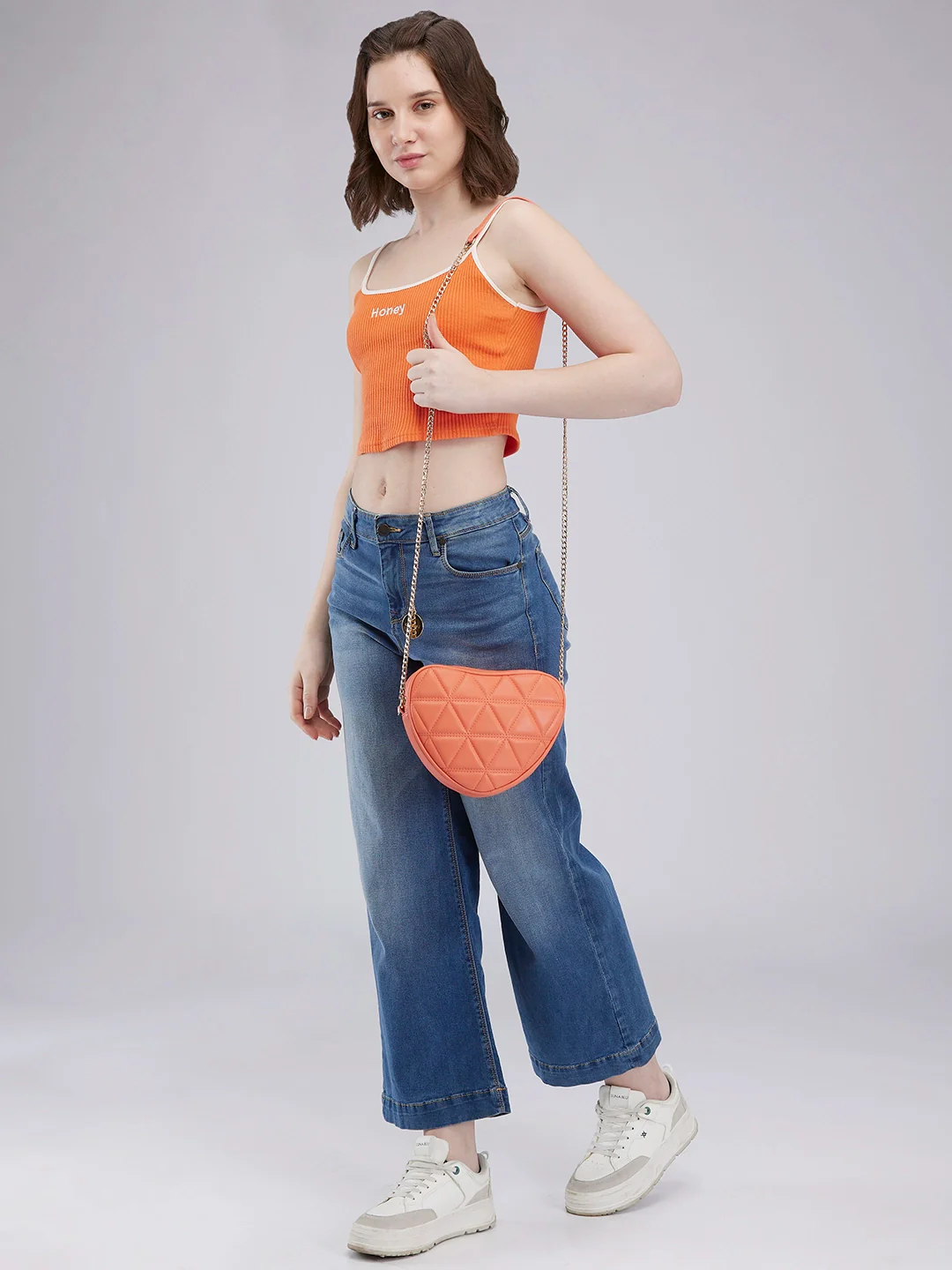 Caprese Hearty Small Coral Crossbody Bag - Image 2