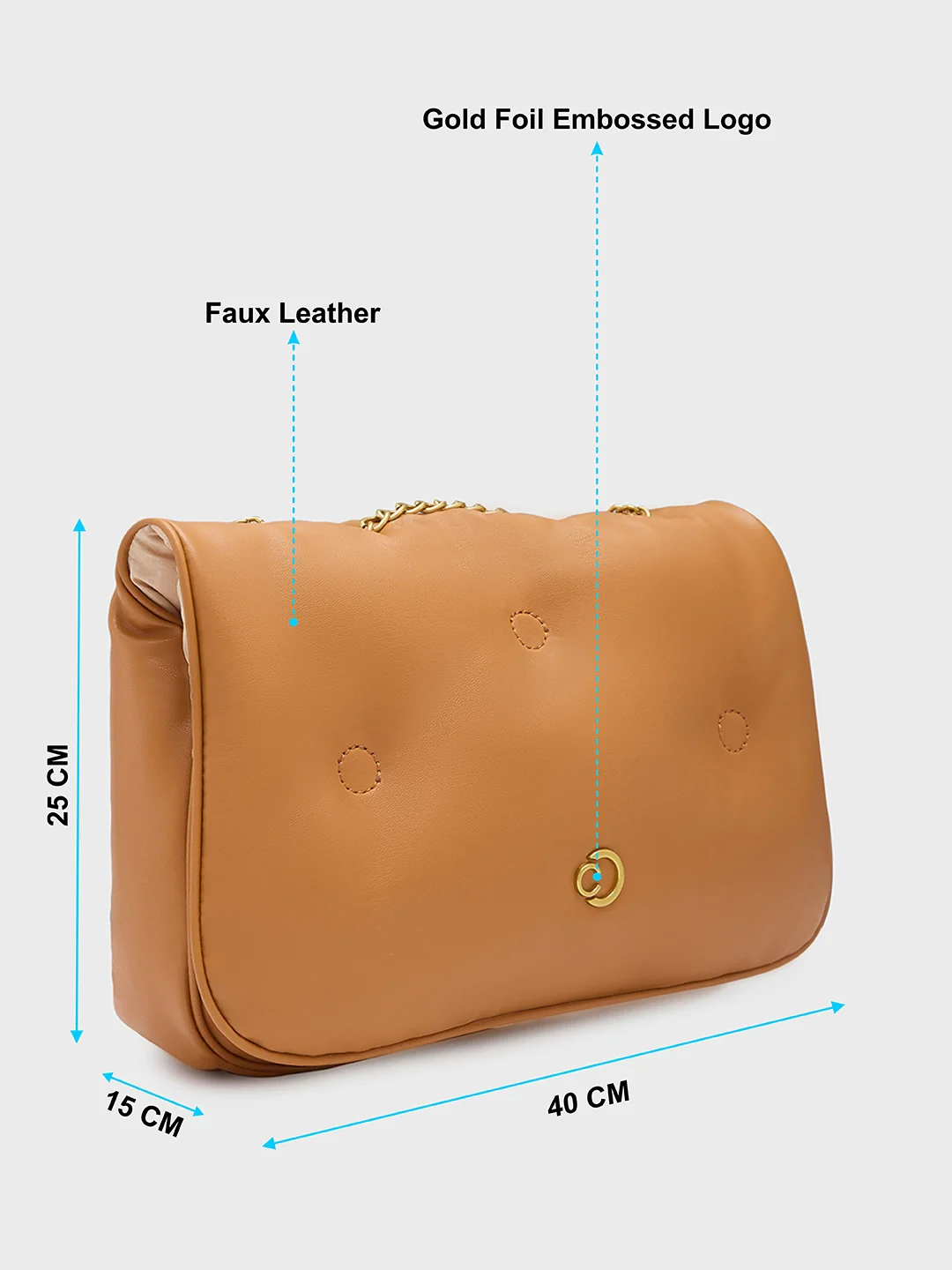 Caprese Heidi Large Tan Sling Bag - Image 7