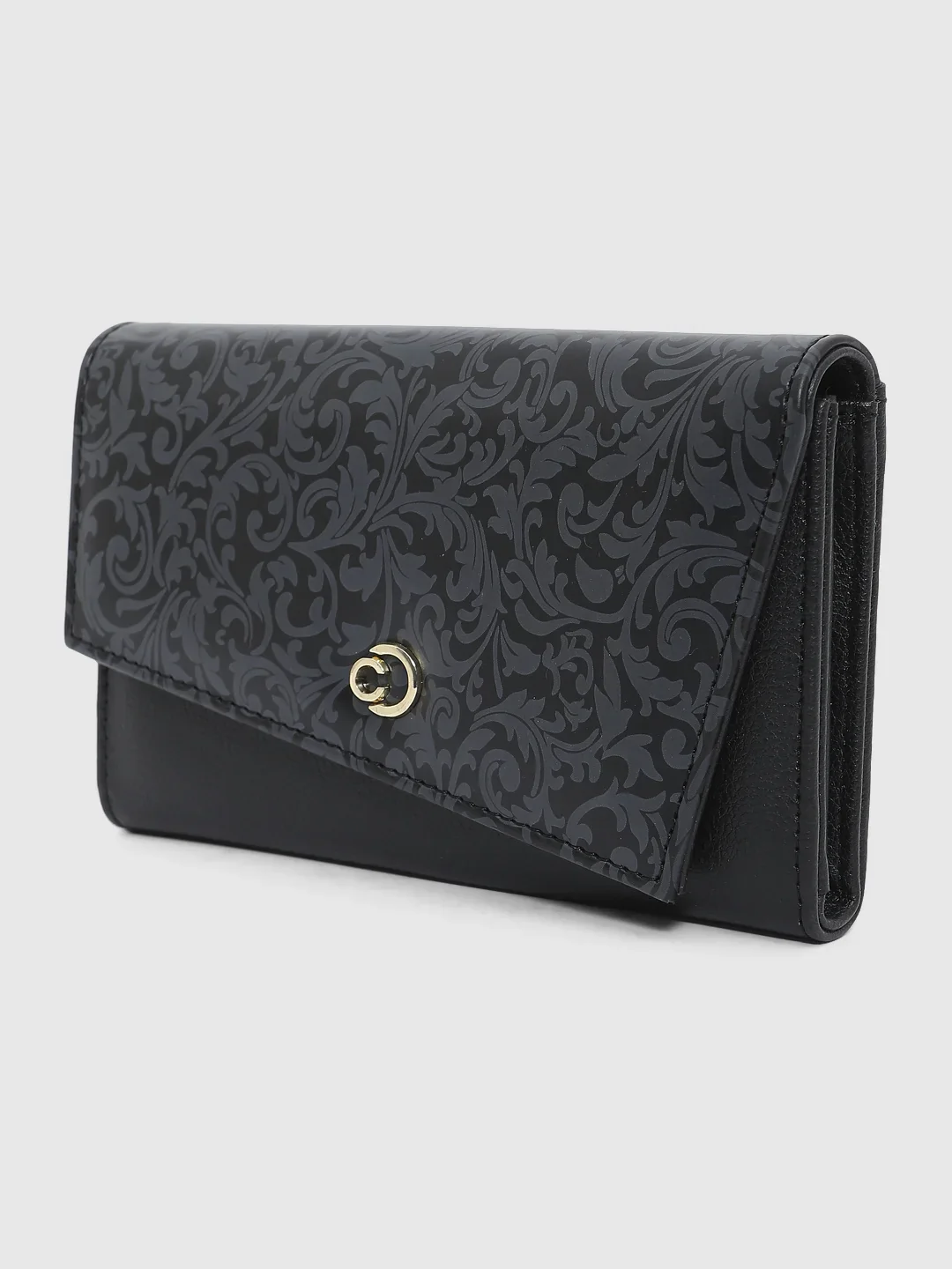 Caprese Helene Large Black Flapover Wallet - Image 4