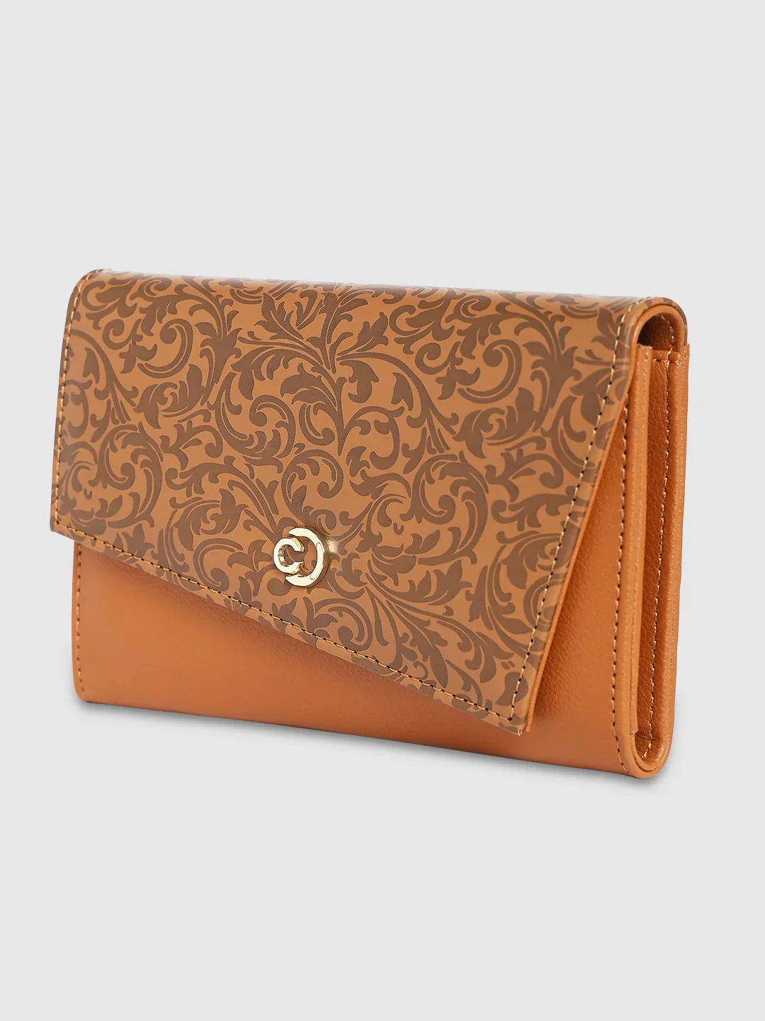 Caprese Helene Large Tan Flapover Wallet - Image 7