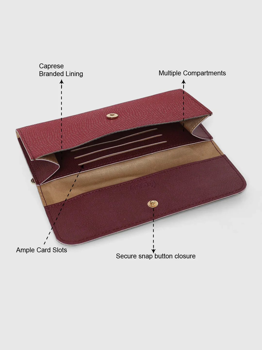 Caprese Helene Medium Maroon Wallet - Image 8