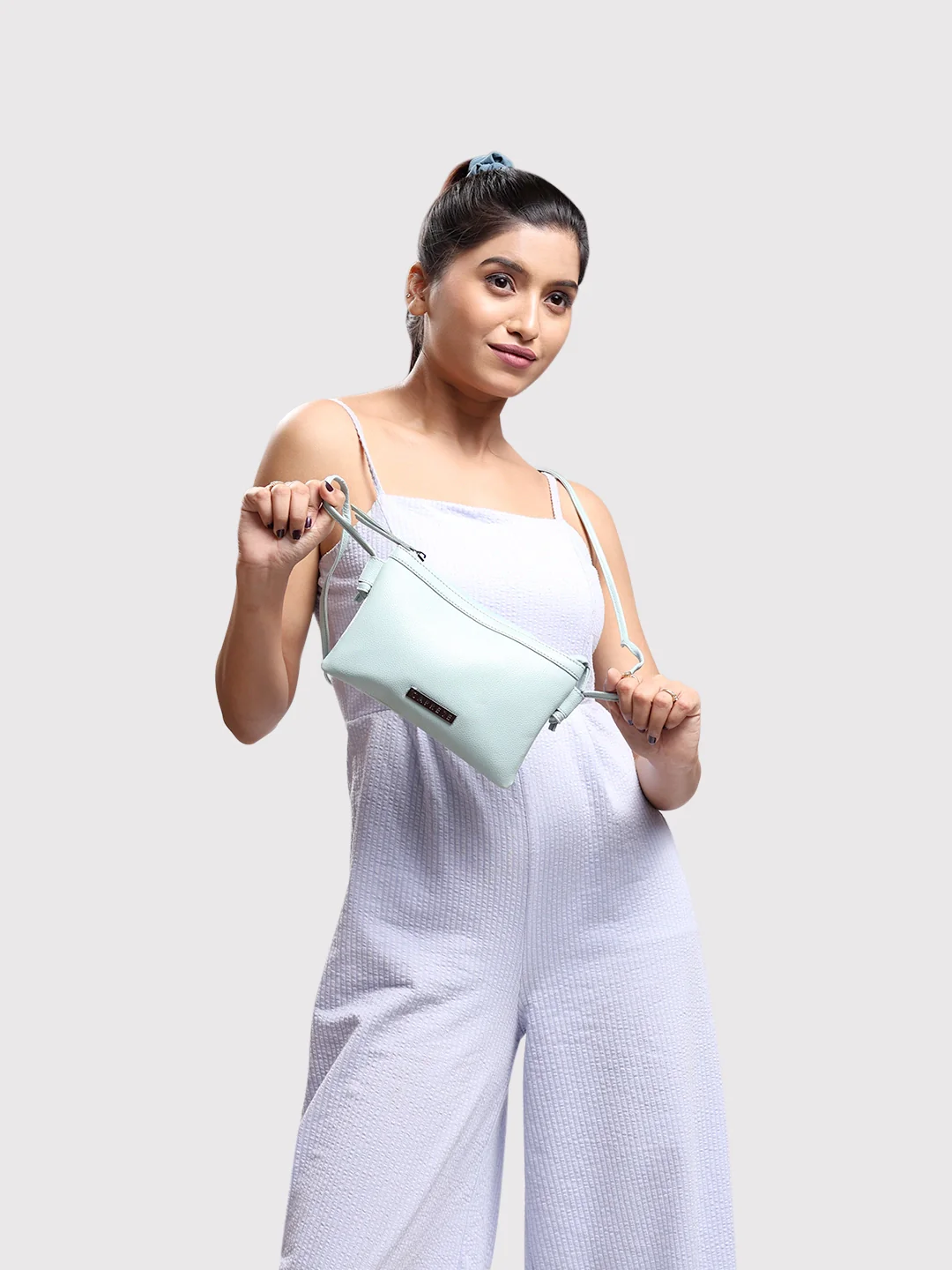 Caprese Indiana Small Aqua Sling Bag - Image 2