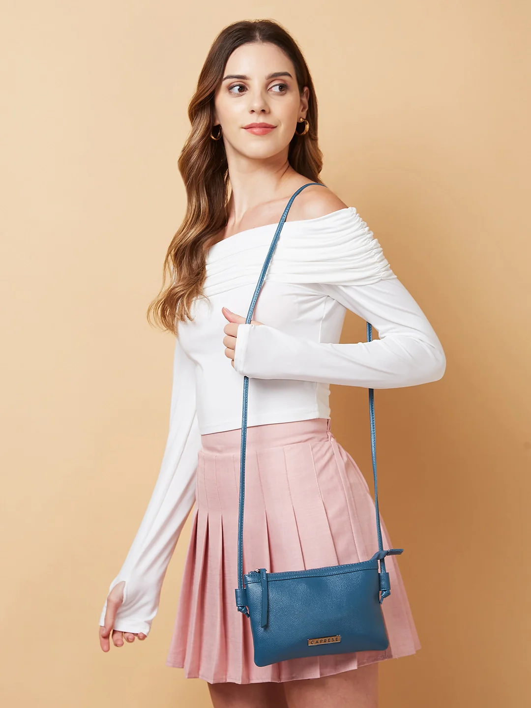 Caprese Indiana Small Forest Green Sling Bag - Image 7