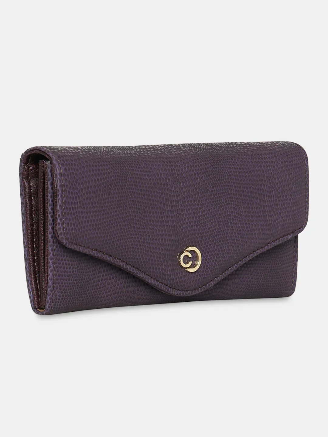 Caprese Ingrid Large Plum Flapover Wallet - Image 6