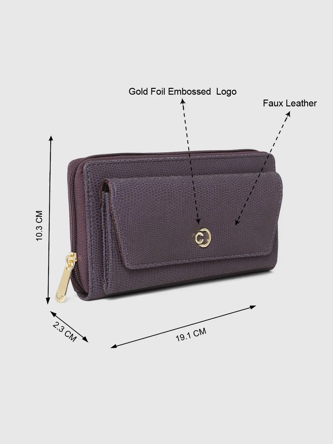 Caprese Ingrid Medium Plum Wallet - Image 5