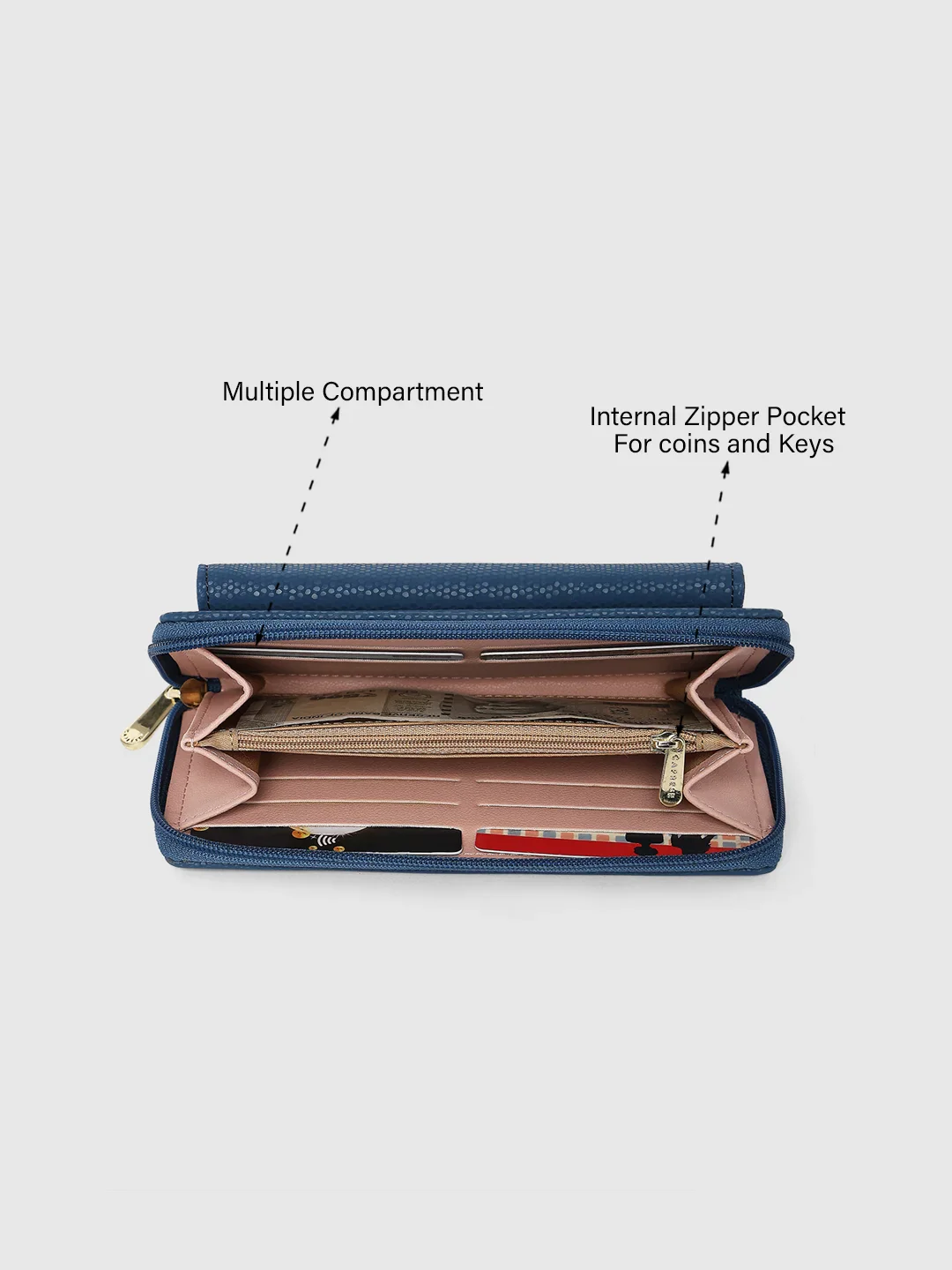 Caprese Ingrid Medium Teal Wallet - Image 9