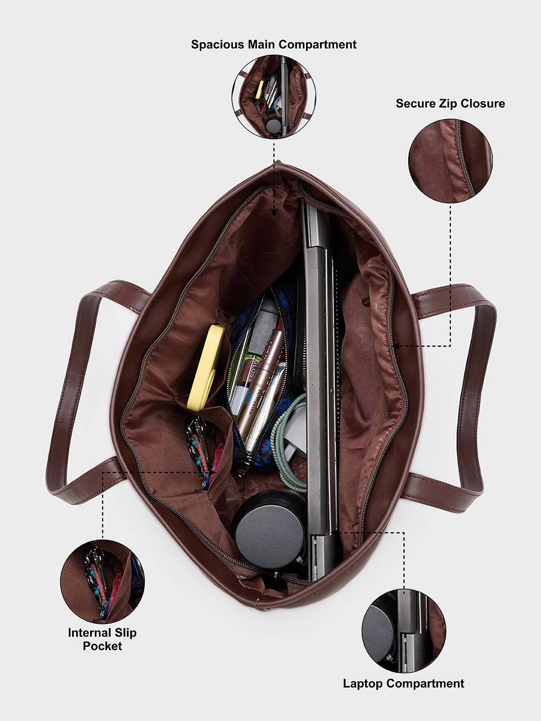 Caprese Irene Medium Brown Tote Bag - Image 7