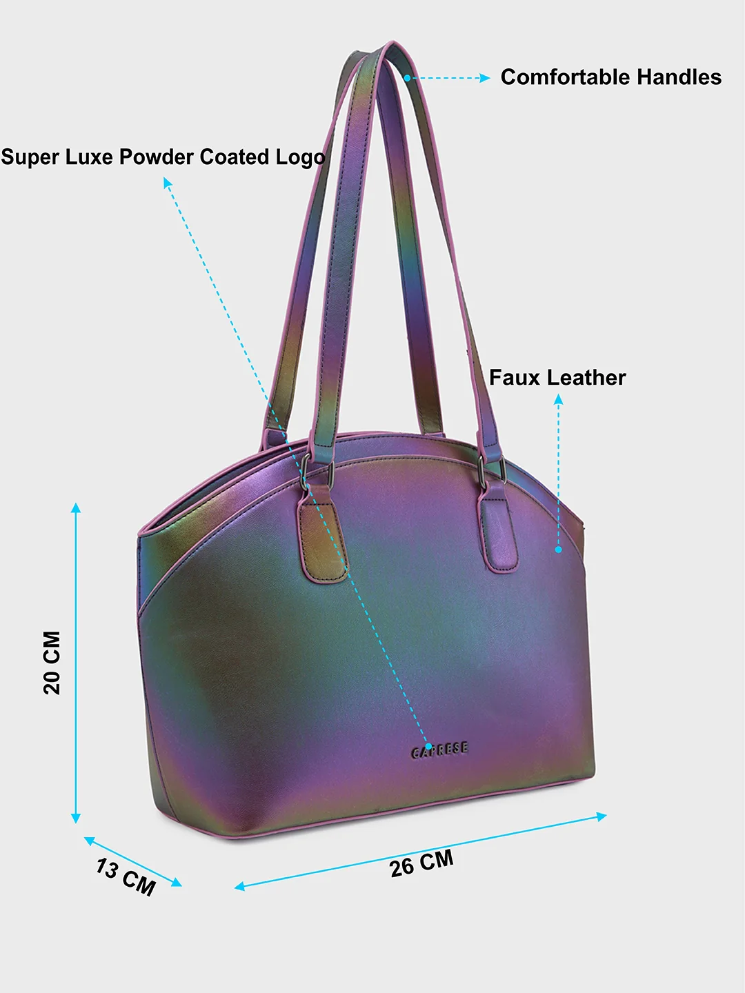 Caprese Iris Iridescent Medium Purple Tote Bag - Image 7