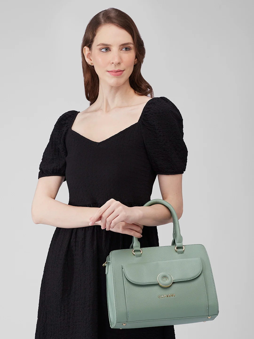 Caprese Jackie Medium Green Satchel Bag - Image 12
