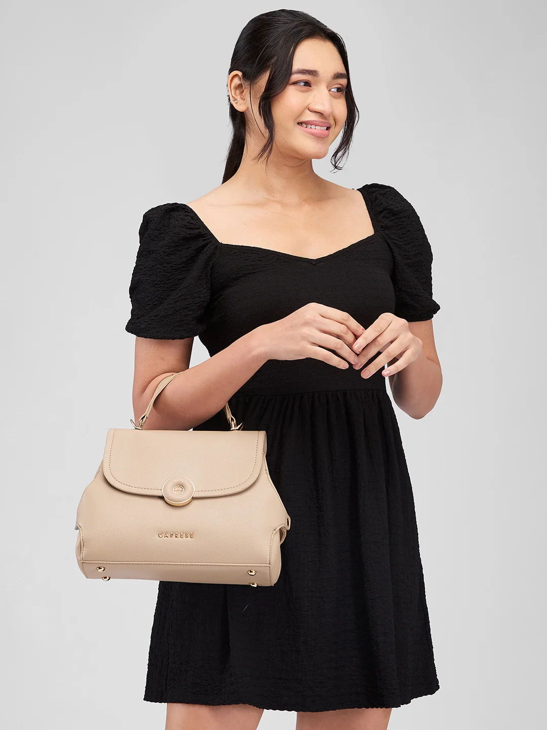 Caprese Jackie Medium Beige Sling Bag - Image 12