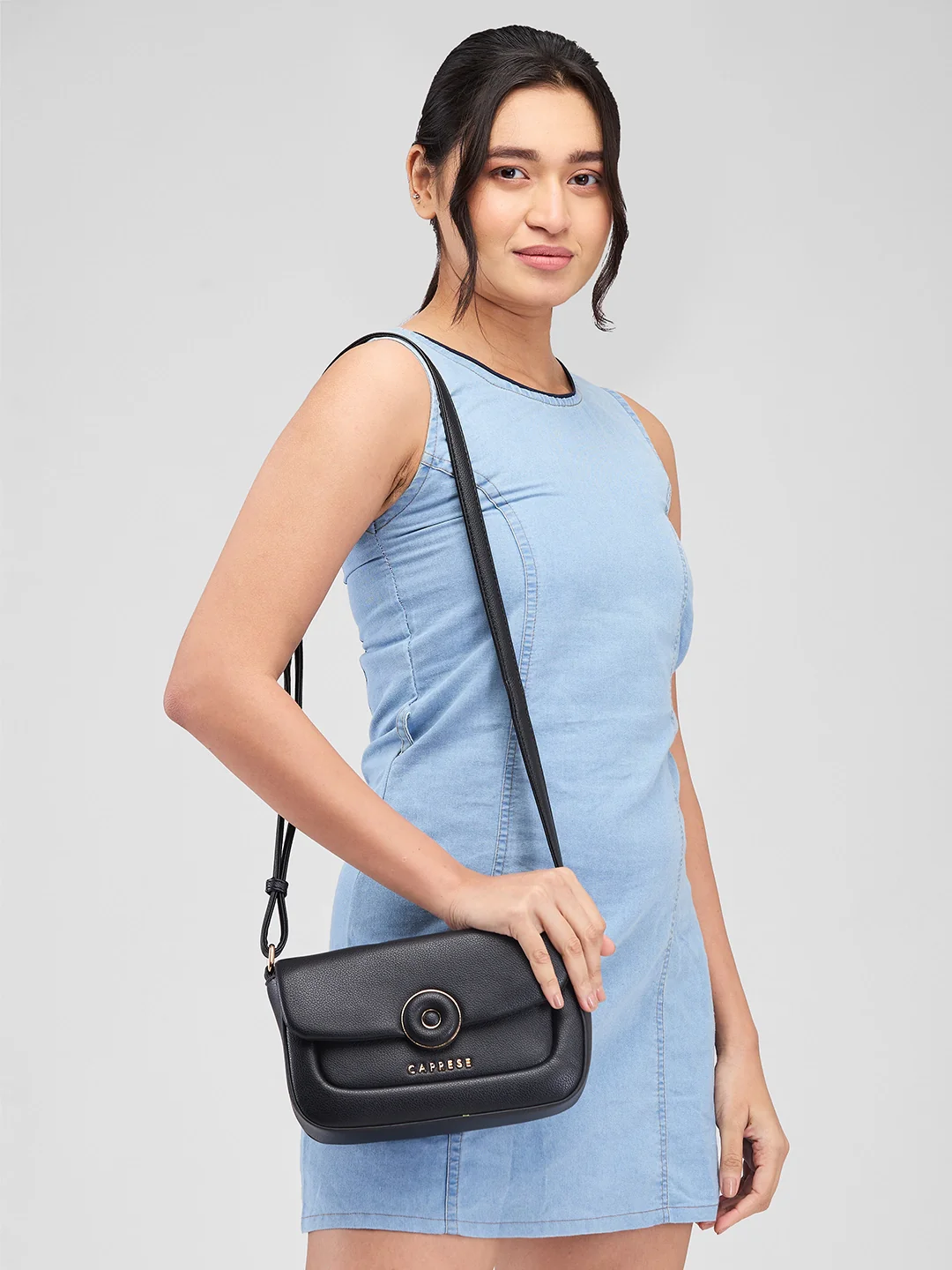 Caprese Jackie Small Black Sling Bag - Image 13