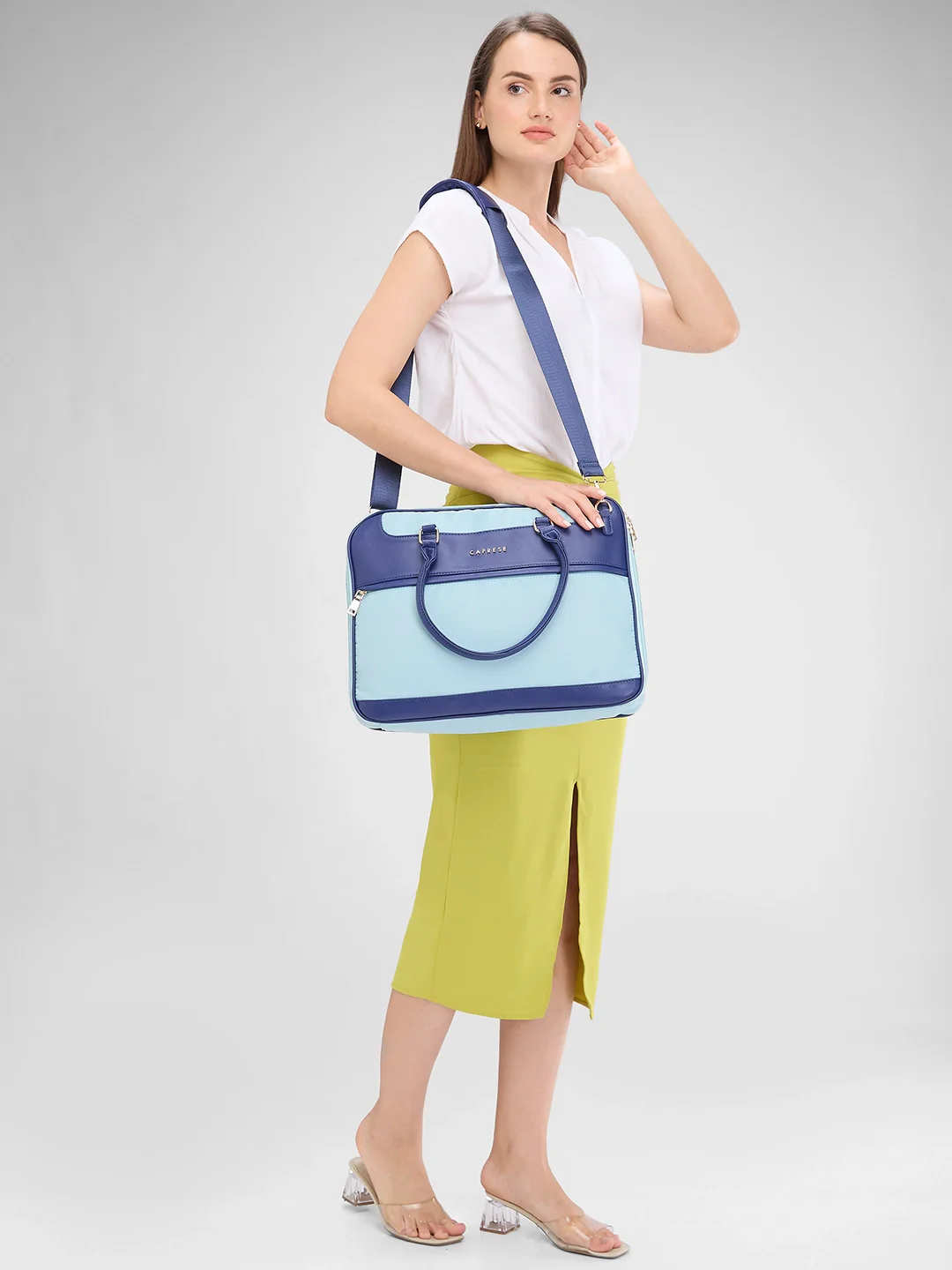 Caprese Jasper Large Sea Blue Laptop Bag - Image 3
