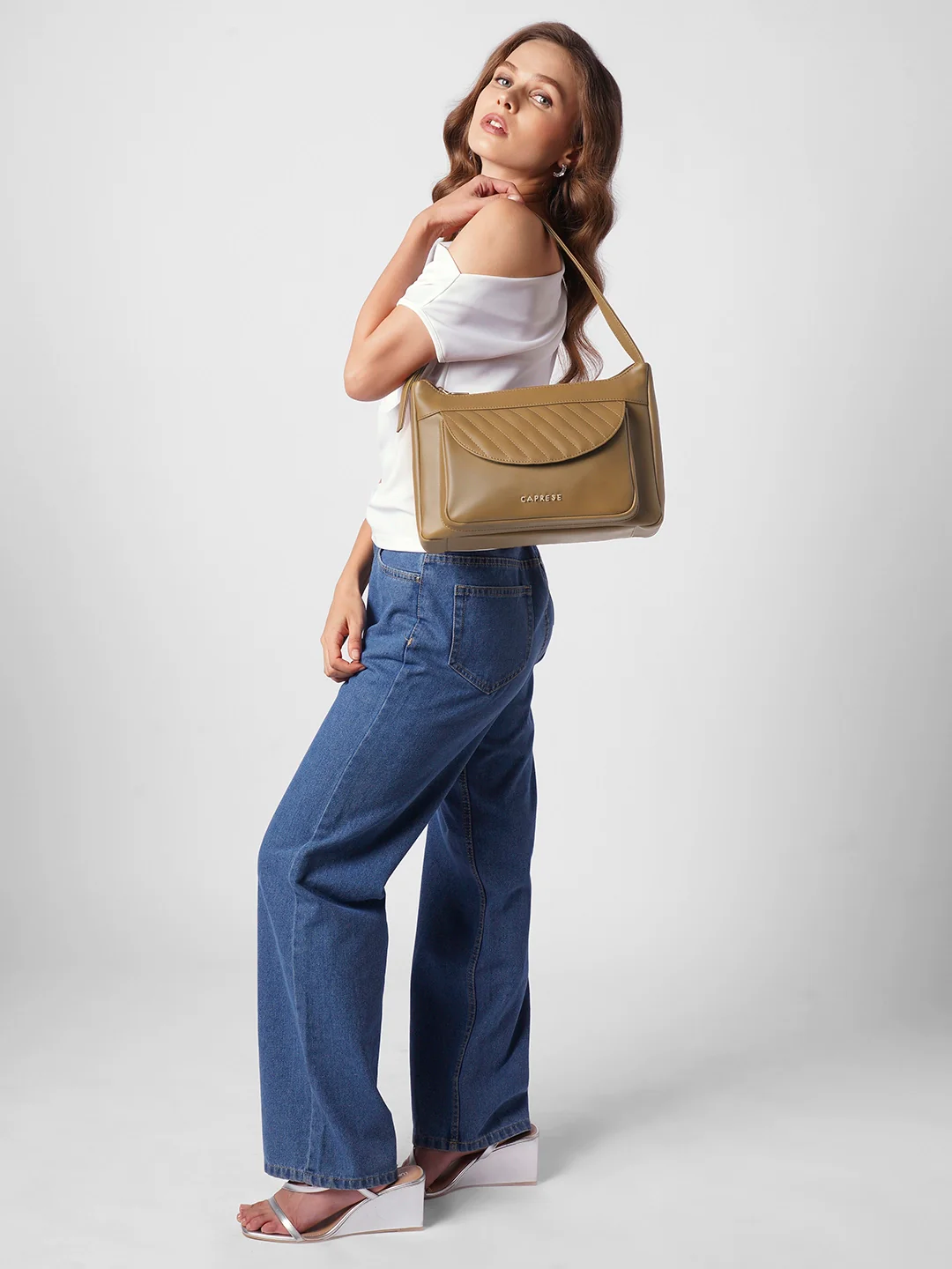 Caprese Jessica Medium Brown Hobo Bag - Image 3