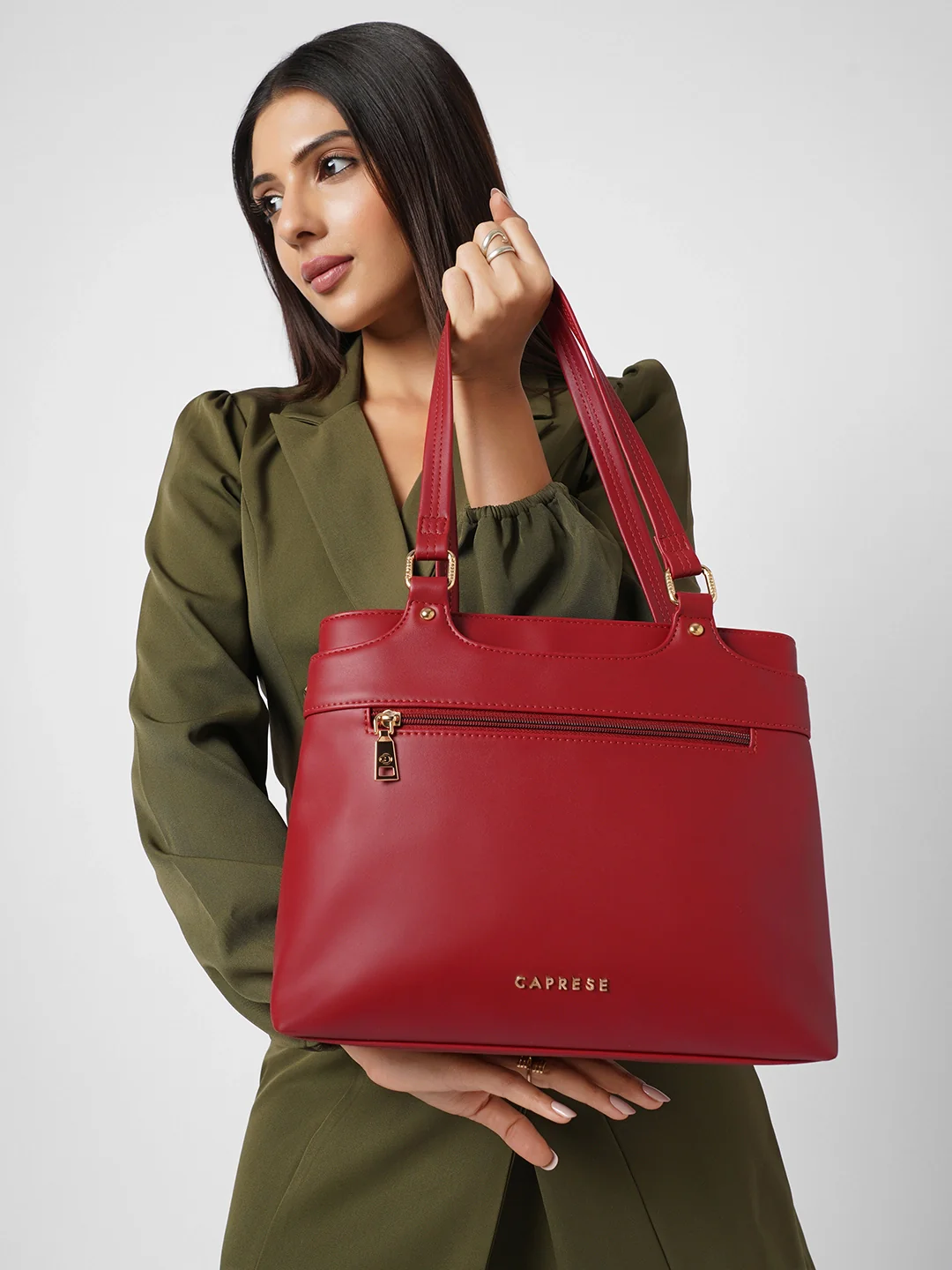 Caprese Jessica Medium Red Tote Bag - Image 2