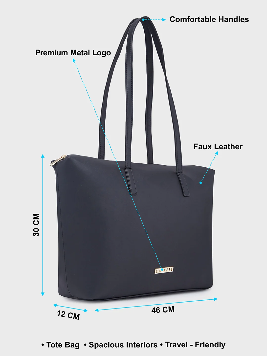 Caprese Jones Large Black Tote Bag - Image 7