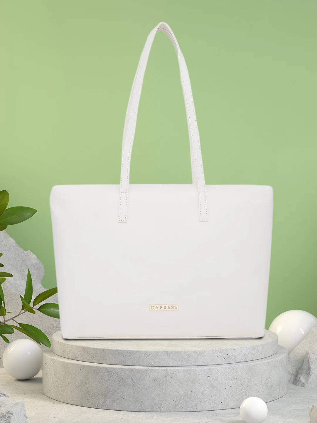 Caprese Jones Large Off White Tote Bag - Image 9
