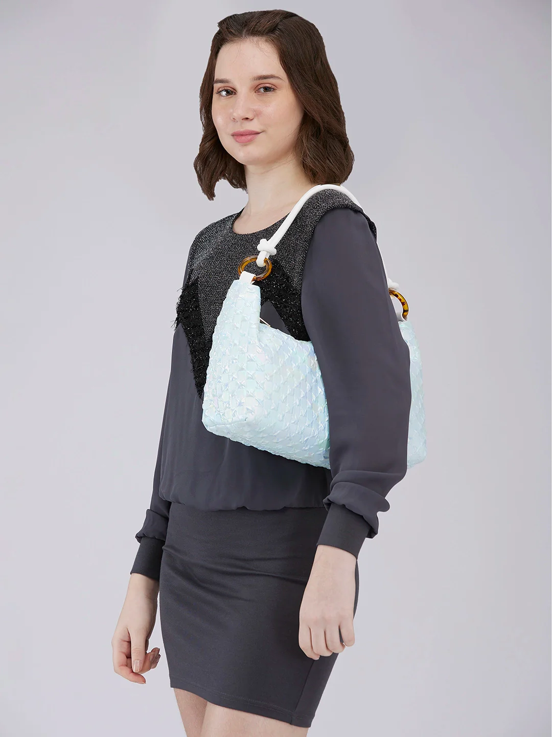 Caprese Josie Large Sky Blue Hobo Bag - Image 12