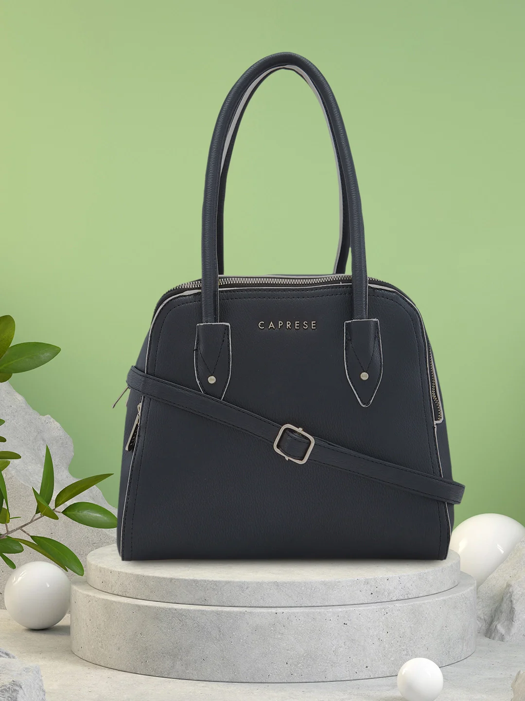 Caprese Josie Large Black Satchel Bag - Image 2