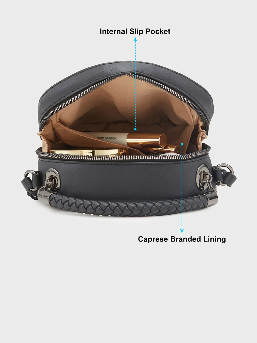 Caprese Josie Medium Black Sling Bag - Image 6