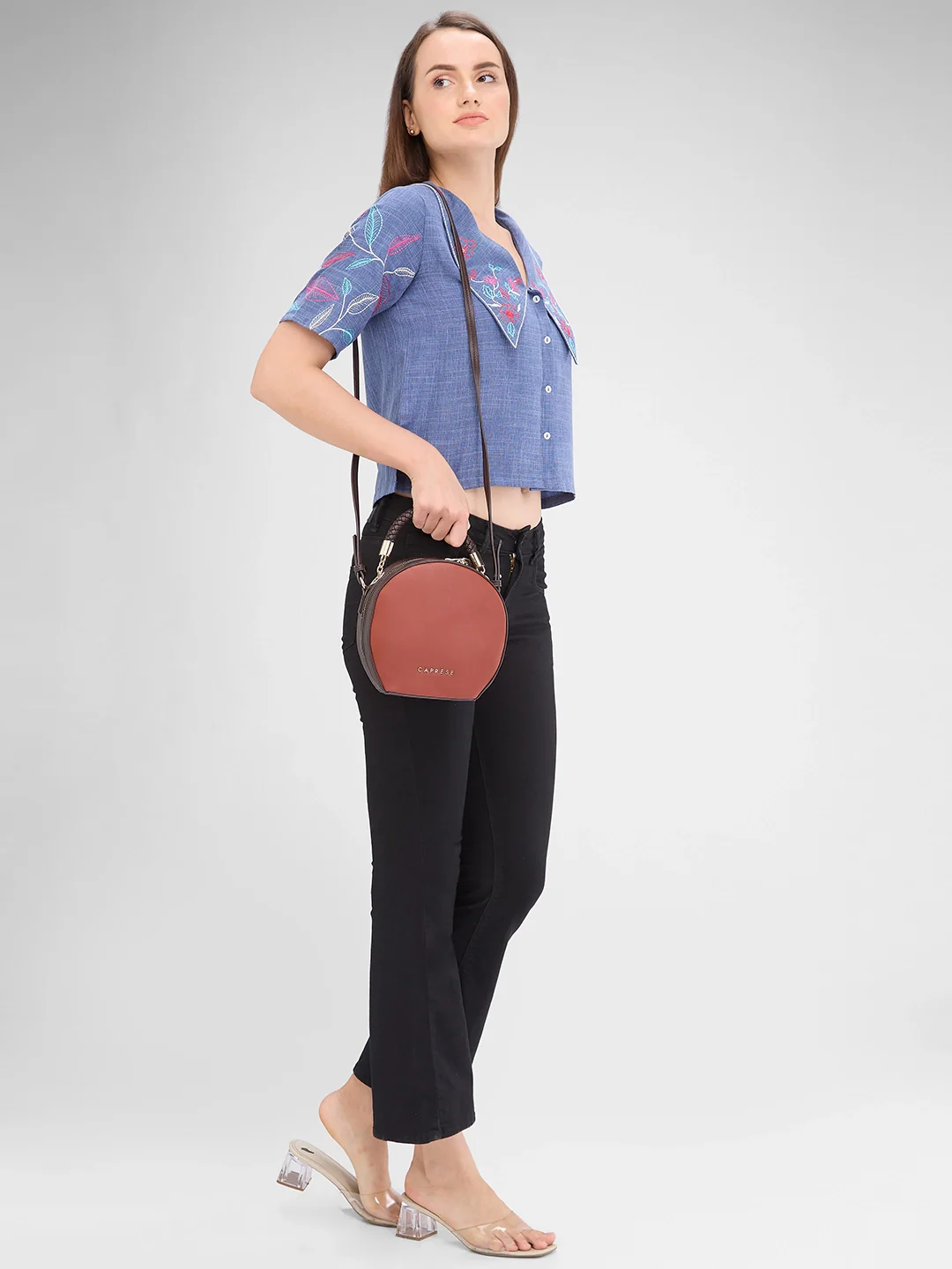 Caprese Josie Medium Brown Sling Bag - Image 3