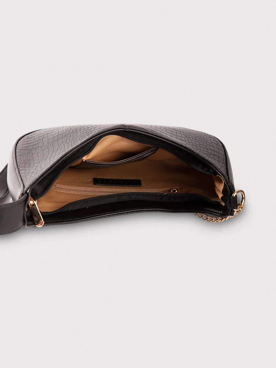 Caprese July Sling Medium Black Baguette Bag - Image 8