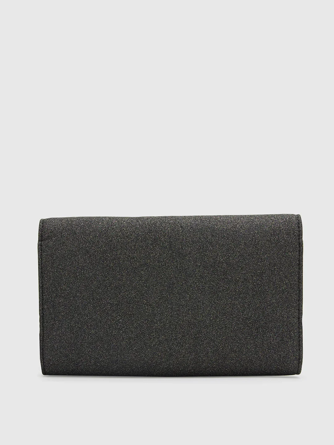 Caprese Junie Large Black Flapover Clutch - Image 4