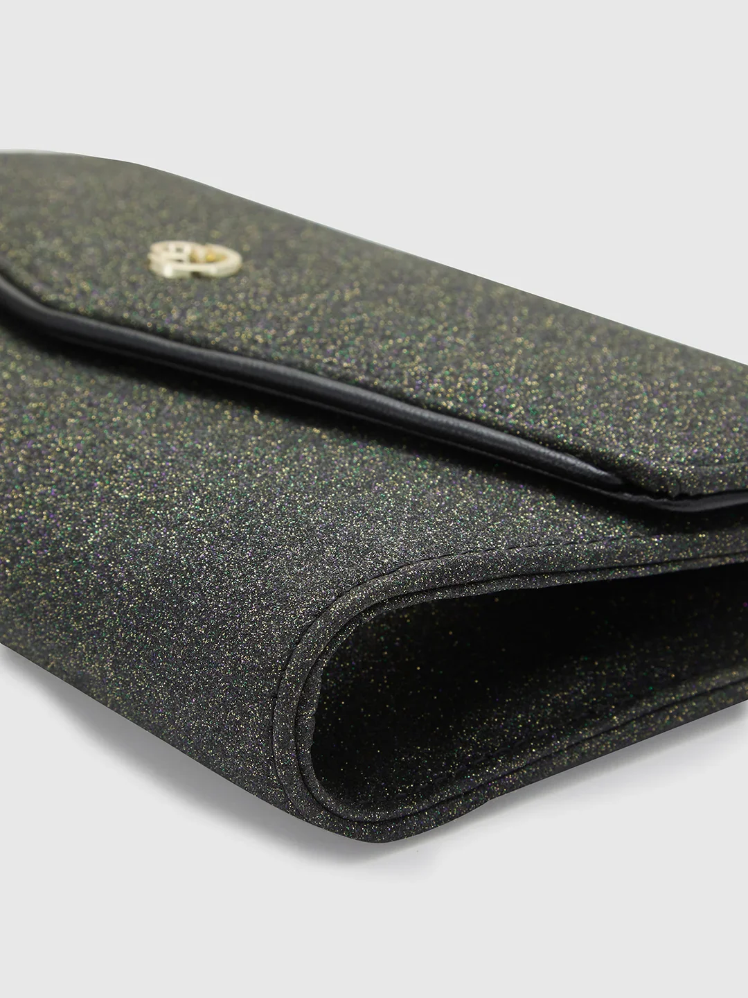 Caprese Junie Large Black Flapover Clutch - Image 9