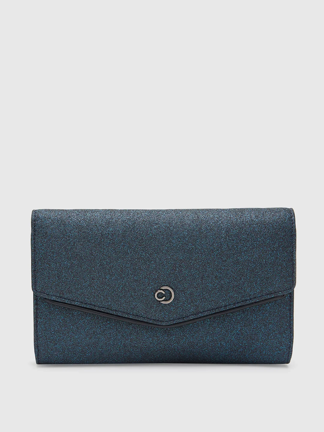 Caprese Junie Large Navy Flapover Clutch