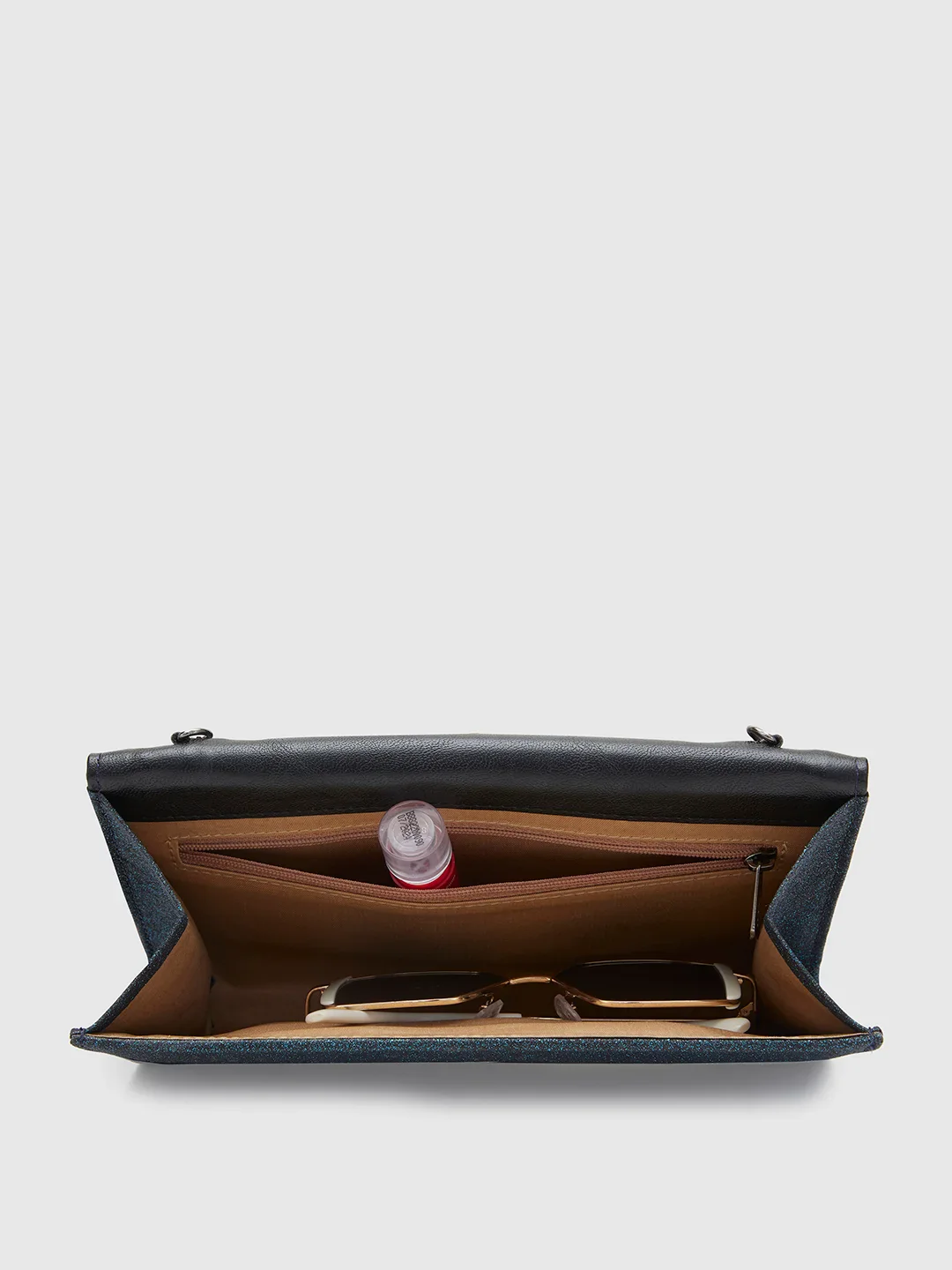 Caprese Junie Large Navy Flapover Clutch - Image 10