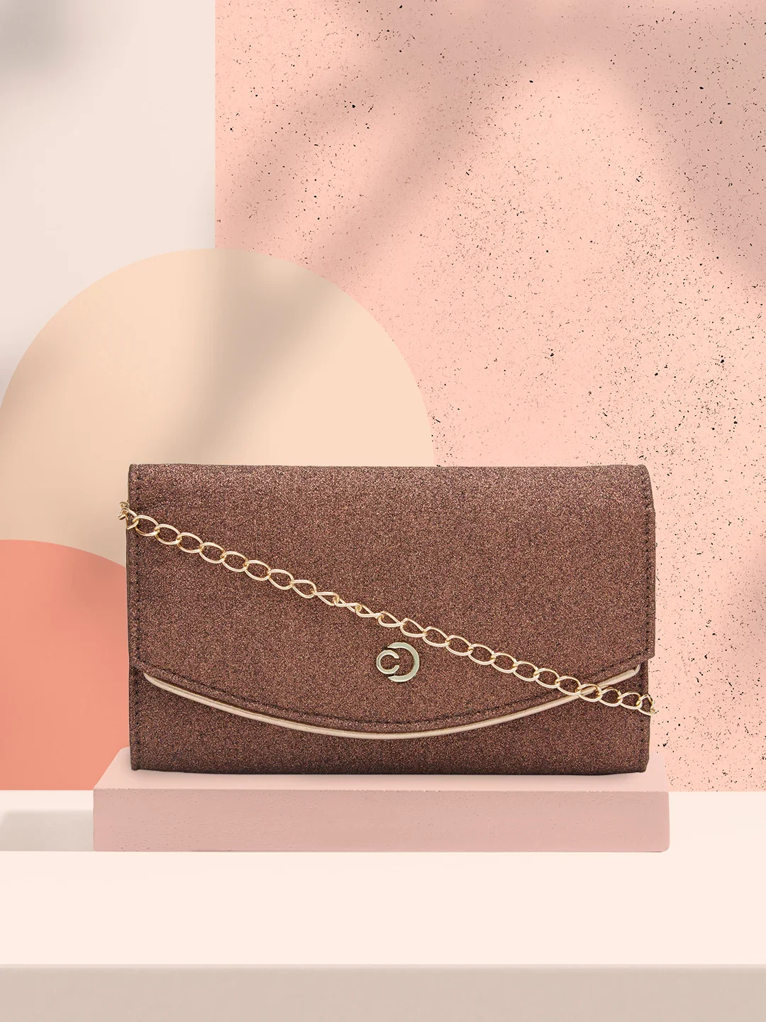 Caprese Junie Medium Copper Flapover Clutch - Image 13