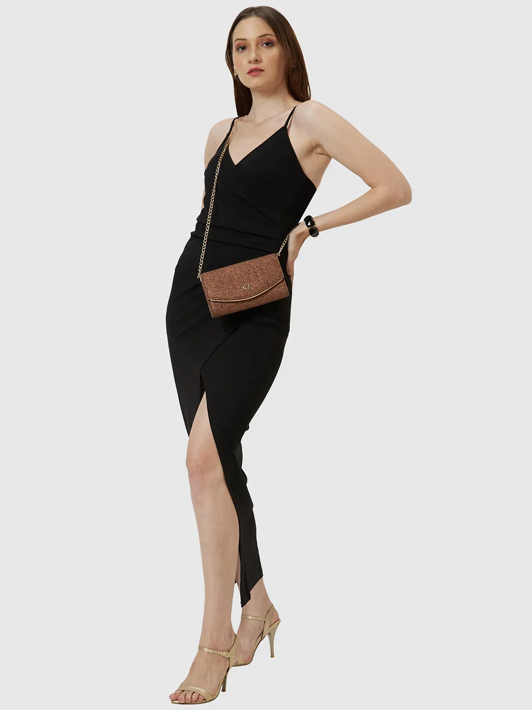 Caprese Junie Medium Copper Flapover Clutch - Image 8