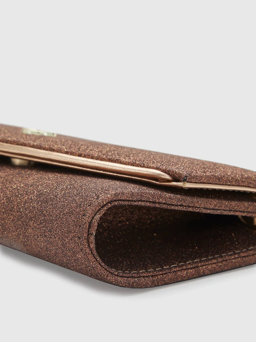 Caprese Junie Medium Copper Flapover Clutch - Image 9