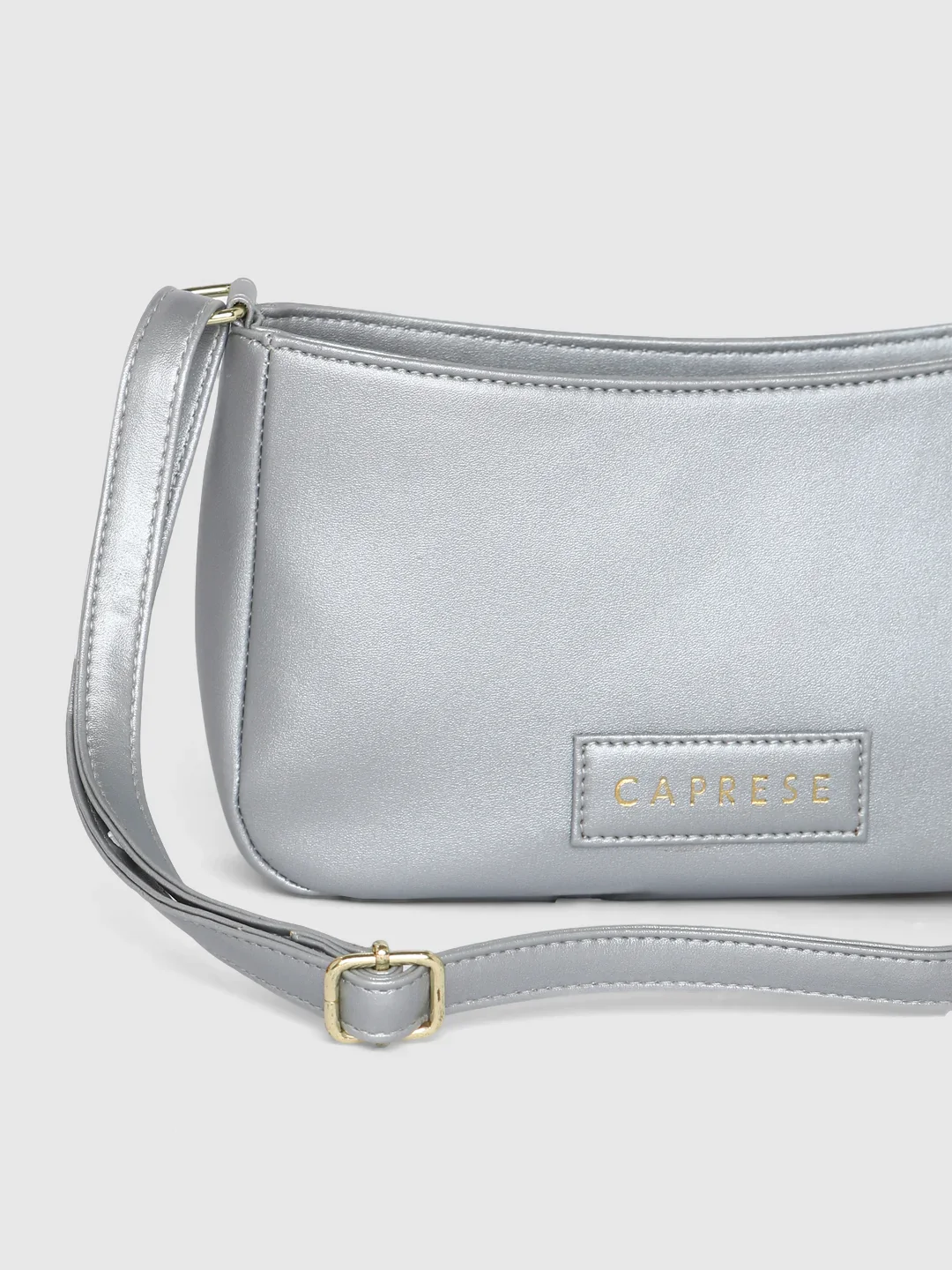 Caprese Juno Small Metallic Silver Crossbody Bag - Image 6