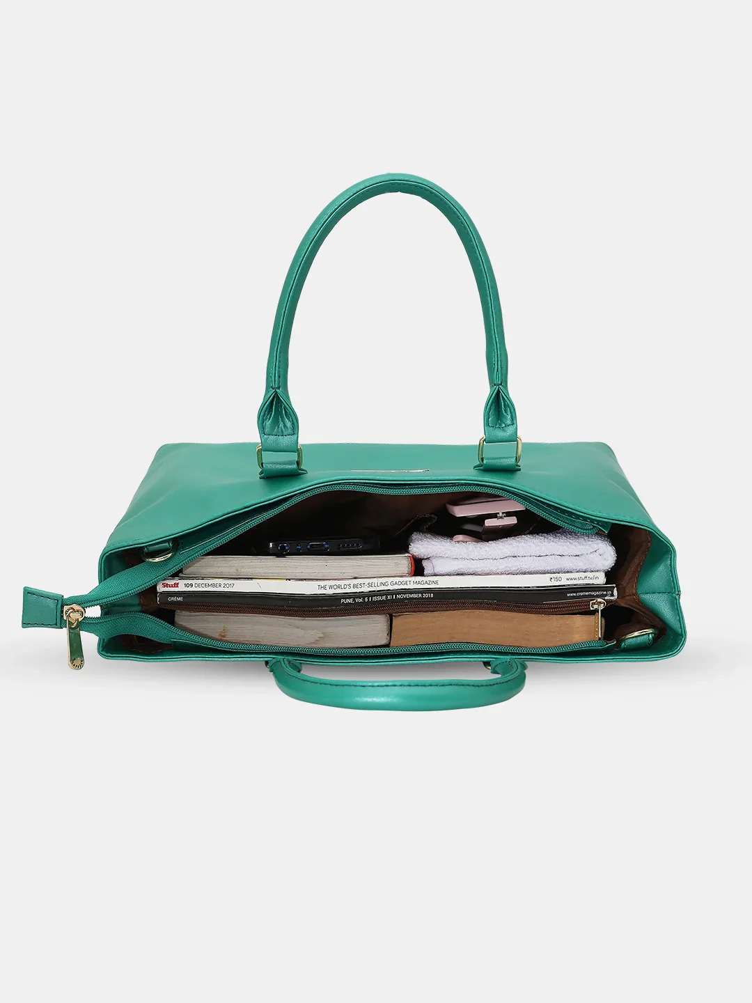 Caprese Juno Medium Green Satchel Bag - Image 9
